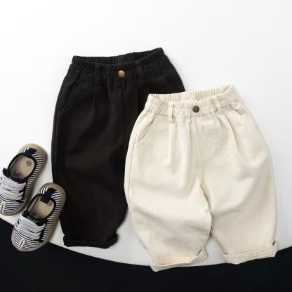 Toddler Casual Solid Color Elastic Waist Pants - image 1