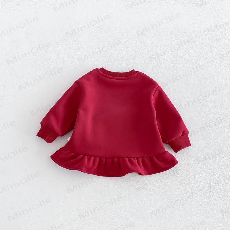 Baby Toddler Girl Fleece Bunny Bow Dress - image 5