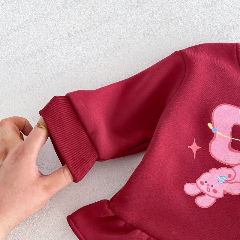 Baby Toddler Girl Fleece Bunny Bow Dress - image 8