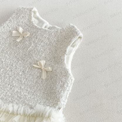 Baby Toddler Cream Outerwear or Sleeveless Dress or Sweater or Net Fabric Cake Dress - image 10