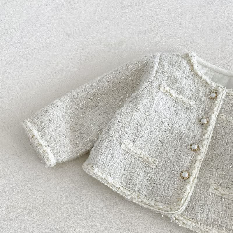 Baby Toddler Cream Outerwear or Sleeveless Dress or Sweater or Net Fabric Cake Dress - image 4