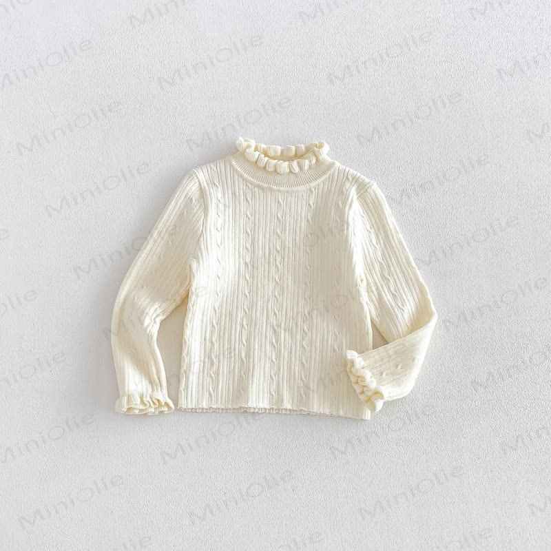 Baby Toddler Girl Quilted Floral Pinafore Dress Outfit or Sweater - Beige Sweater - 6-7T - image 10