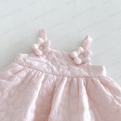 Baby Toddler Girl Quilted Floral Pinafore Dress Outfit or Sweater - image 6