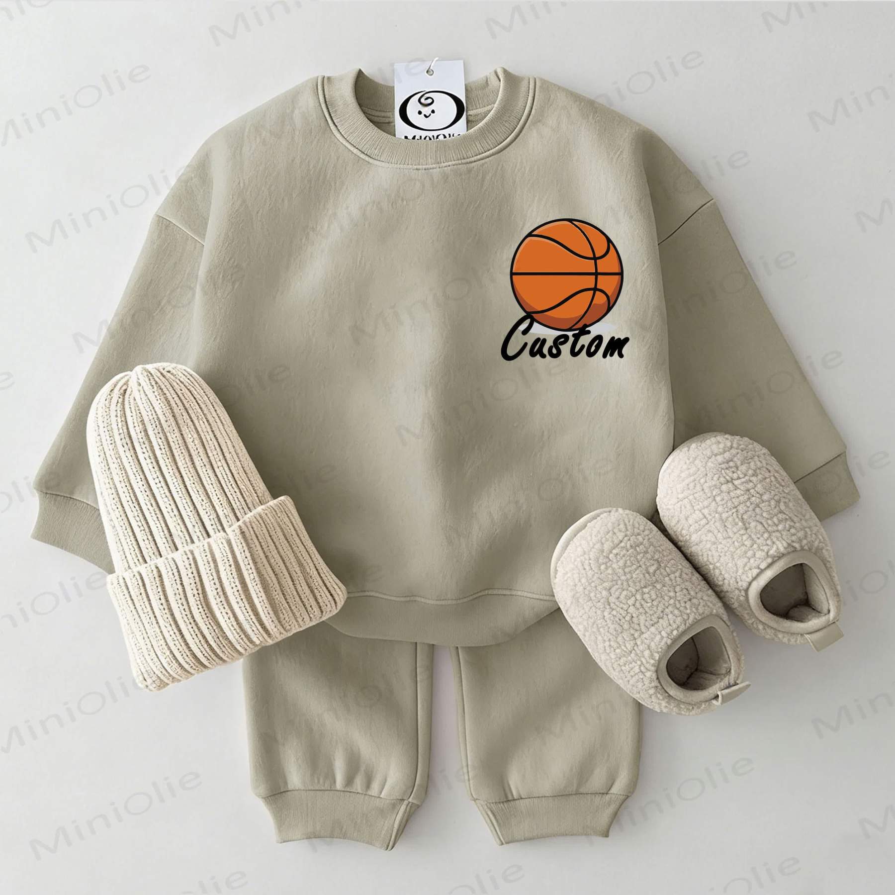 Personalized Basketball Baby 2-piece Set - Grey Green - 2-3T - image 1