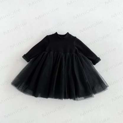 Baby Toddler Long Sleeve Tulle Dress - Black - 130 - image 8