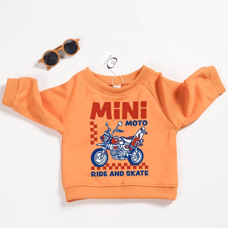 MINI MOTO RIDE AND SKATE Baby Toddler Orange Sweatshirt - Orange - 3-5T - image 1