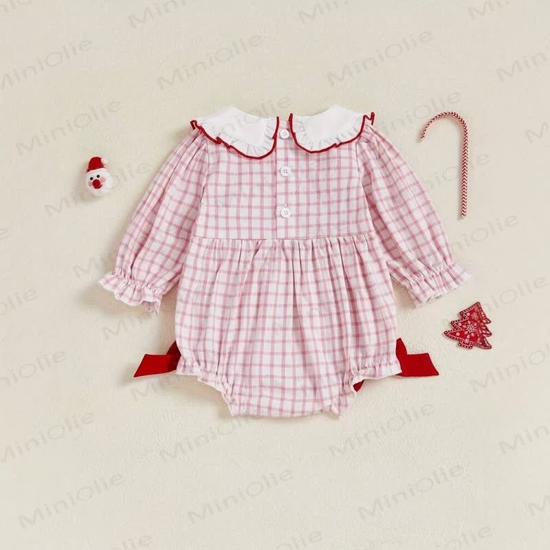MERRY Baby Pink Plaid Christmas Bodysuit - image 2