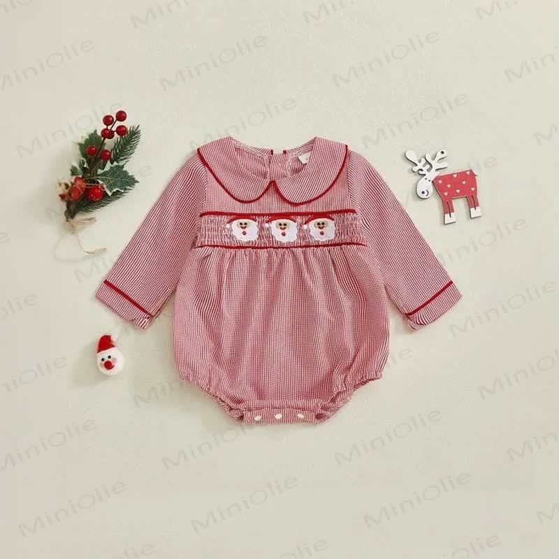 Baby Christmas Stripe Smocked Bodysuit - Red - 18-24M - image 1