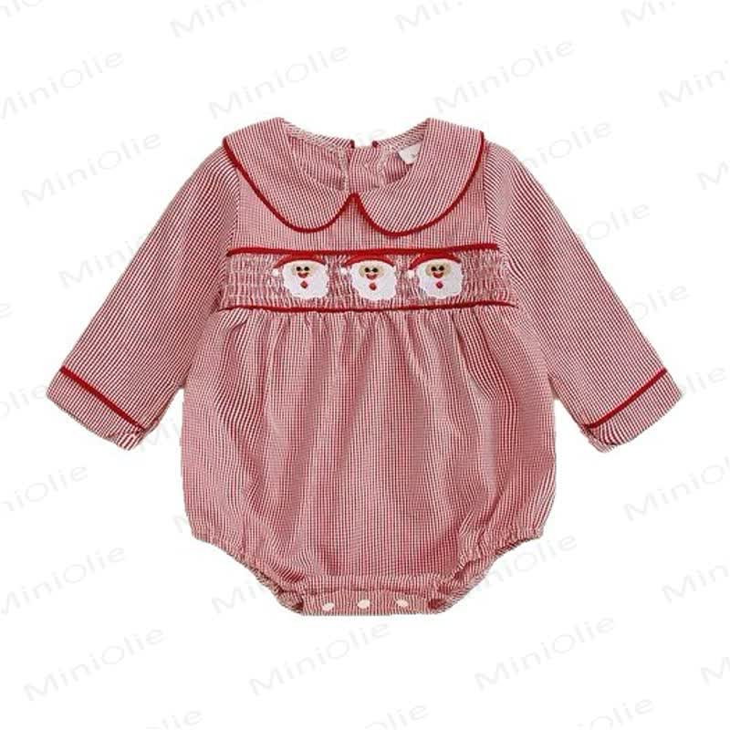 Baby Christmas Stripe Smocked Bodysuit - image 3
