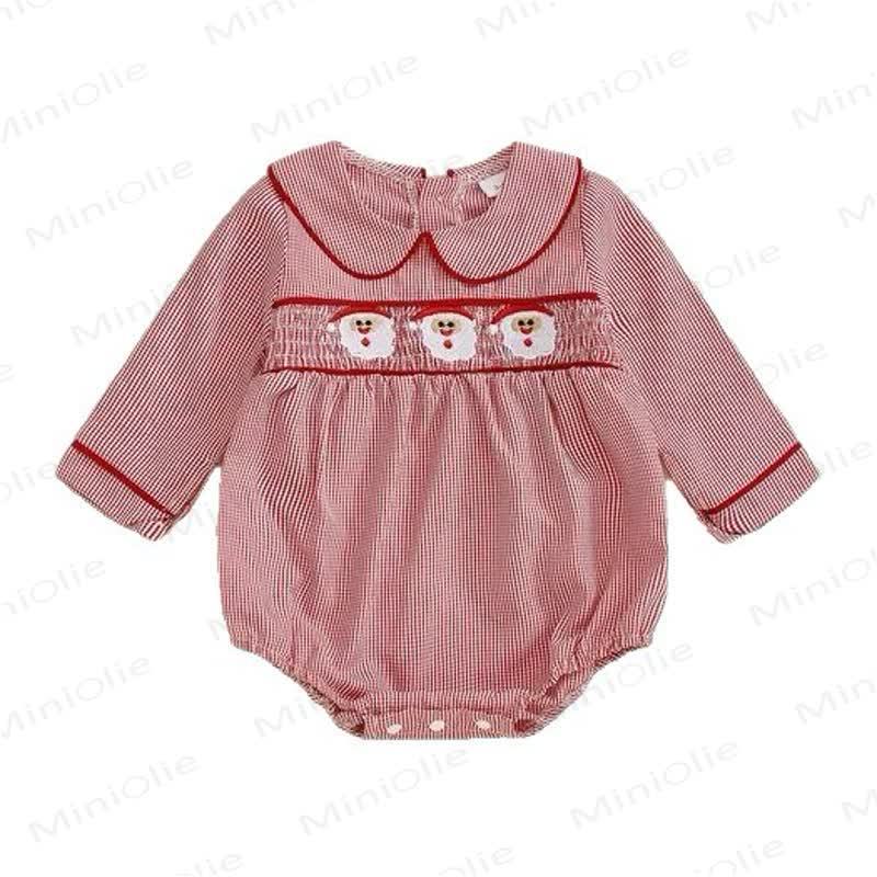 Baby Christmas Stripe Smocked Bodysuit - image 3