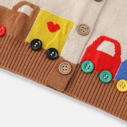Baby Toy Car Knit Cardigan and Pants Set - image 4
