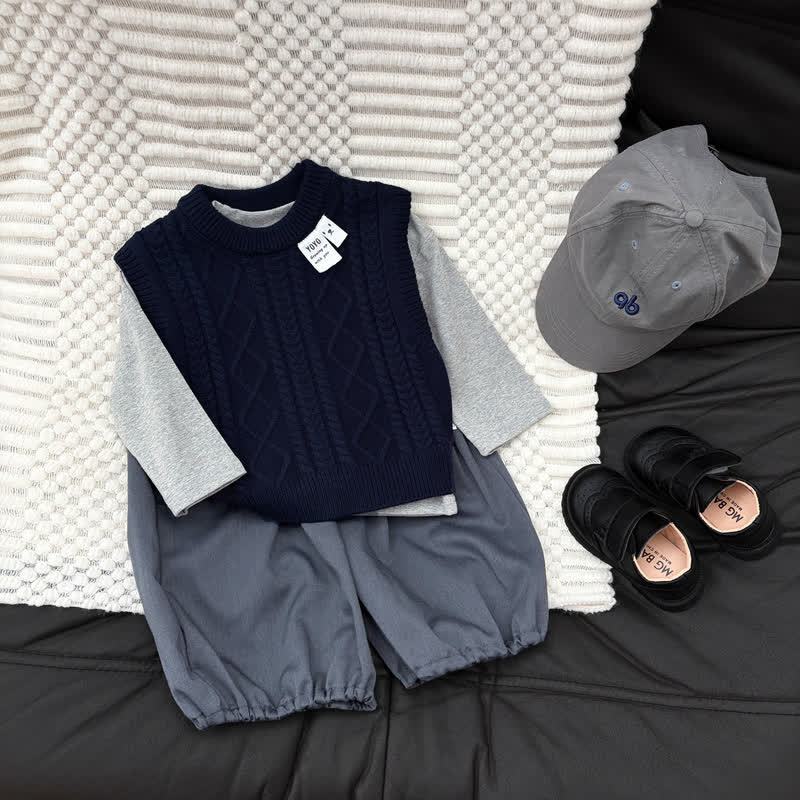 Baby Toddler Cable Knit Vest or Loose Fit Pants - image 1