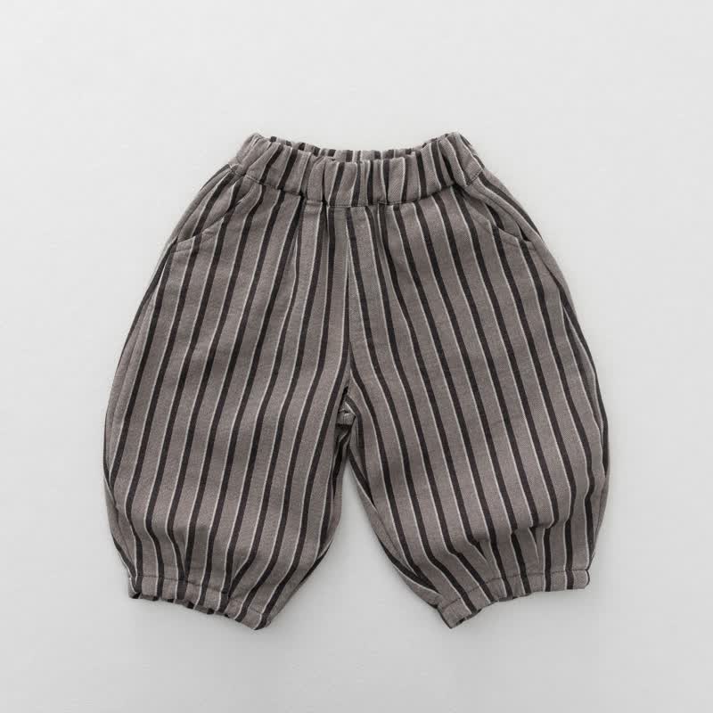 Toddler Boy Loose Fit Harem Pants - Gray Stripe - 6-7T - image 3