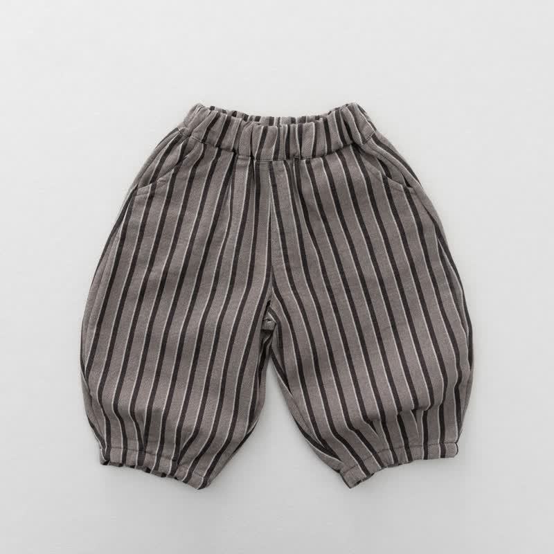 Toddler Boy Loose Fit Harem Pants - Gray Stripe - 6-7T - image 3
