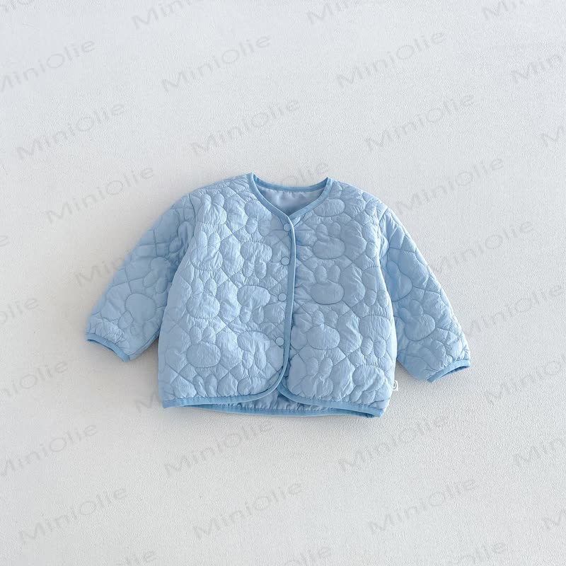 Baby Toddler Girl Floral Rabbit Quilted Fleece Jacket - Blue - 6-7T - image 6