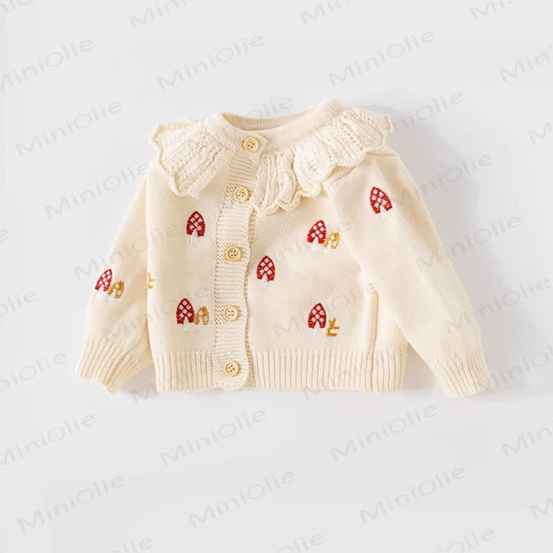 Baby Girl Mushroom Collar Outerwear - image 2