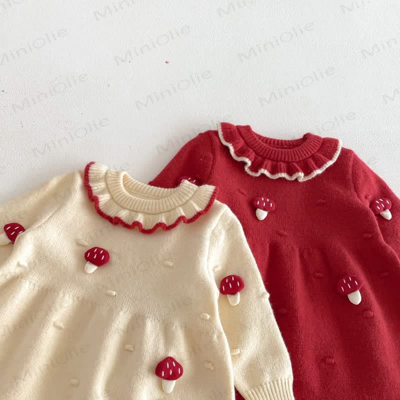 Baby Toddler Ruffle Collar Mushroo Dress - image 7