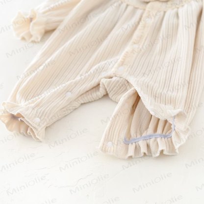 Baby Girl Bow Beige Romper - image 6