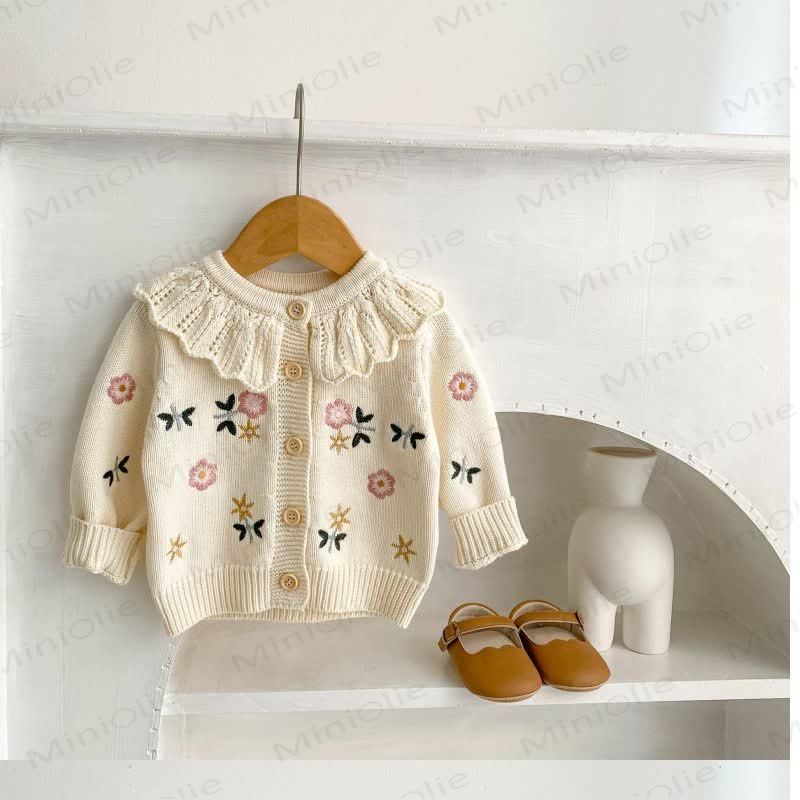 Toddler Girl Floral Ruffle Collar Outerwear - image 2