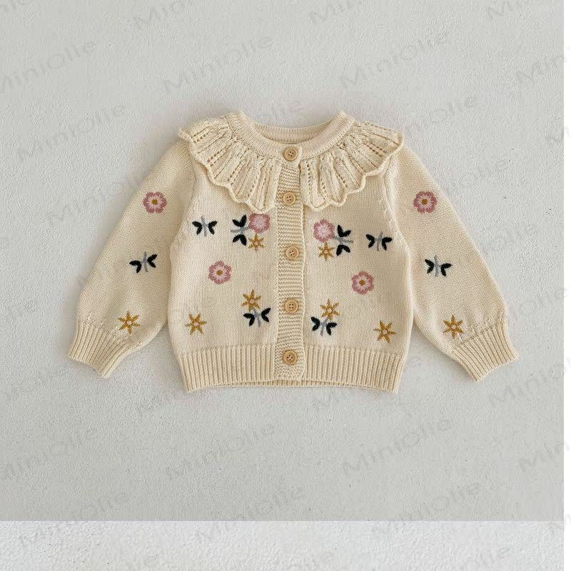 Toddler Girl Floral Ruffle Collar Outerwear - image 3