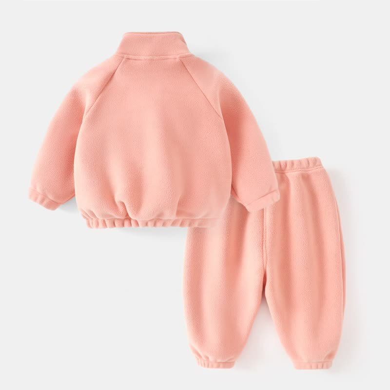 Toddler Baby Bear Patch Fleece Zip Up 2-piece Set - image 7