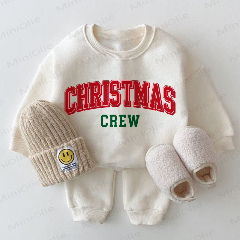 CHRISTMAS CREW Baby White Sweatshirt 2-piece Set - White - 2-3T - image 1