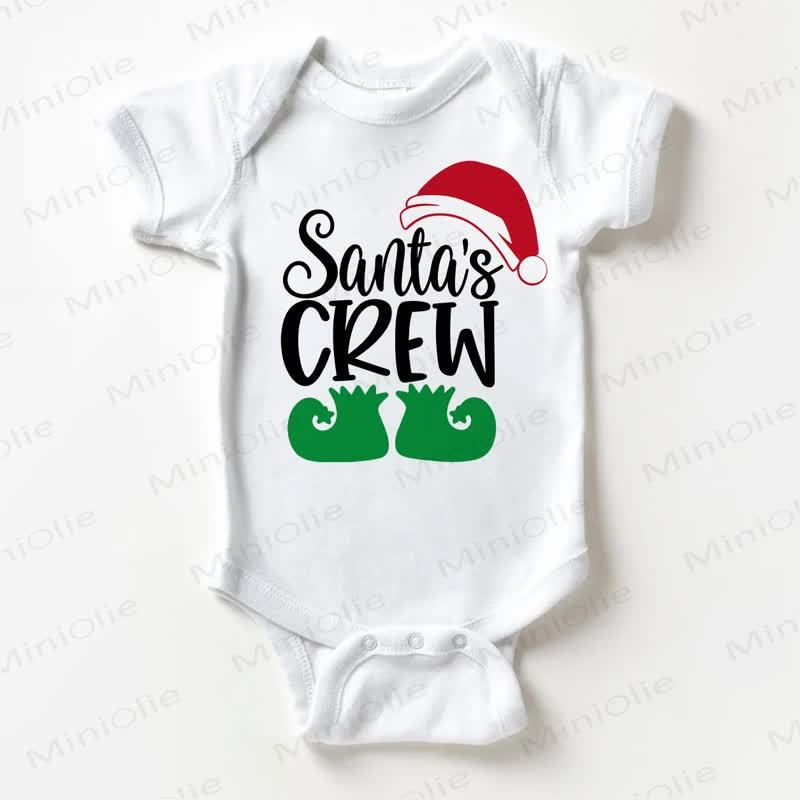 SANTA'S CREW Baby Christmas White Bodysuit - White - 18-24M - image 1