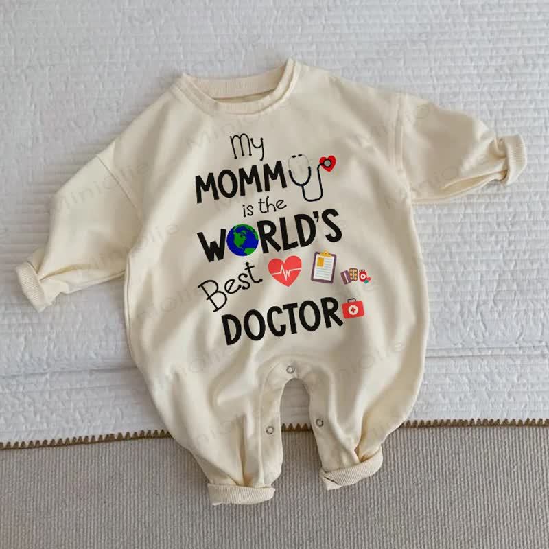 MY MOMMY IS THE WORLD'S BEST DOCTOR Baby Doctor Beige Romper - Beige - 2-3T - image 1