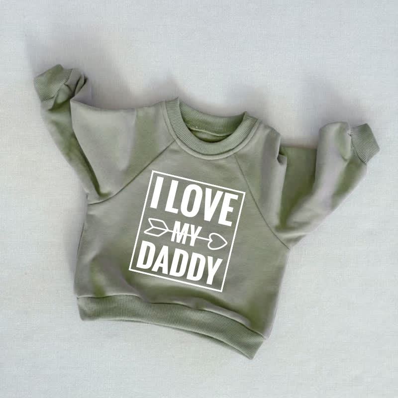 I LOVE MY DADDY Baby Toddler Arrow Print Grey Green Sweatshirt - Grey Green - 3-5T - image 1
