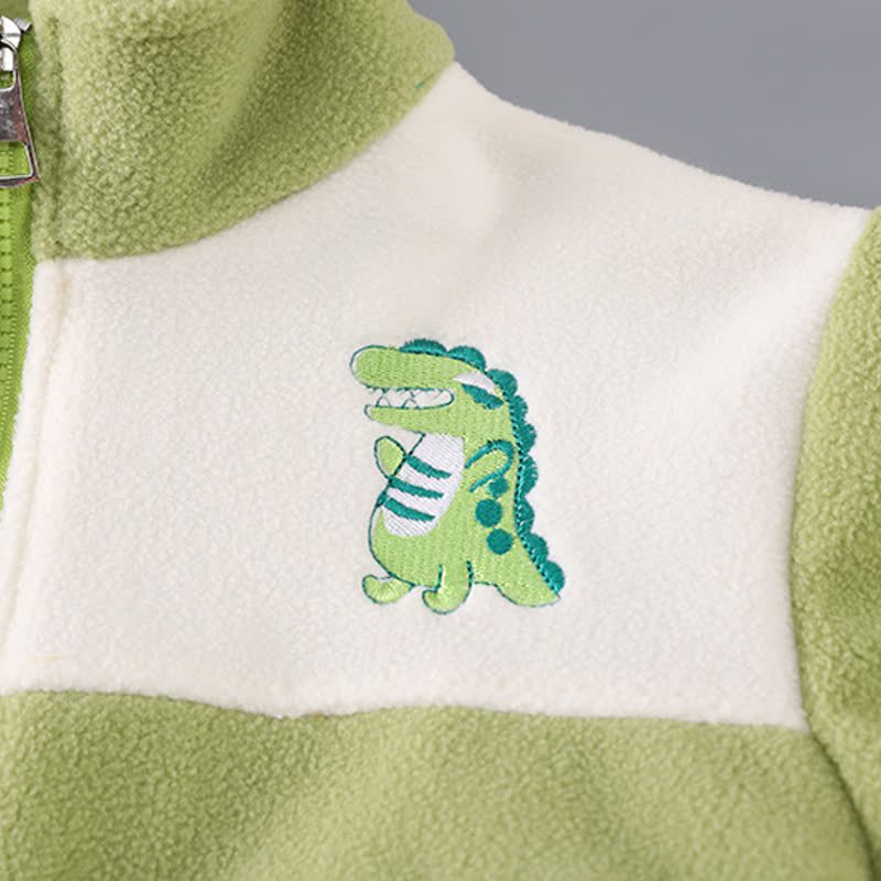 Toddler Animal Embroidery Cozy Fleece Jacket and Pants 2-piece Set - image 7