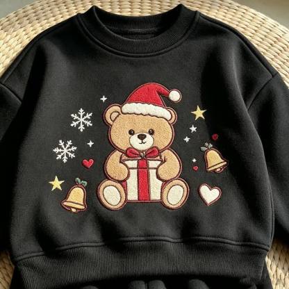 Toddler Christmas Bear Print Sweatshirt and Jogger 2-piece Set - image 7