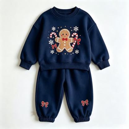 Toddler Gingerbread Man Sweatshirt and Jogger 2-piece Set - Navy - 8-10T - image 5