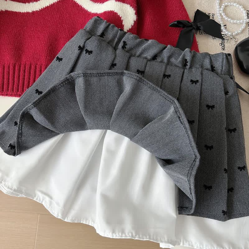 Toddler Girl Bow Knit Sweater and Pleated Skirt 2-piece Set - image 4