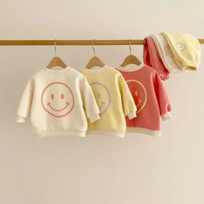 HI Toddler Happy Face Print Sweatshirt and Jogger 2-piece Set - image 5
