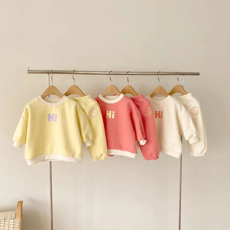 HI Toddler Happy Face Print Sweatshirt and Jogger 2-piece Set - image 8
