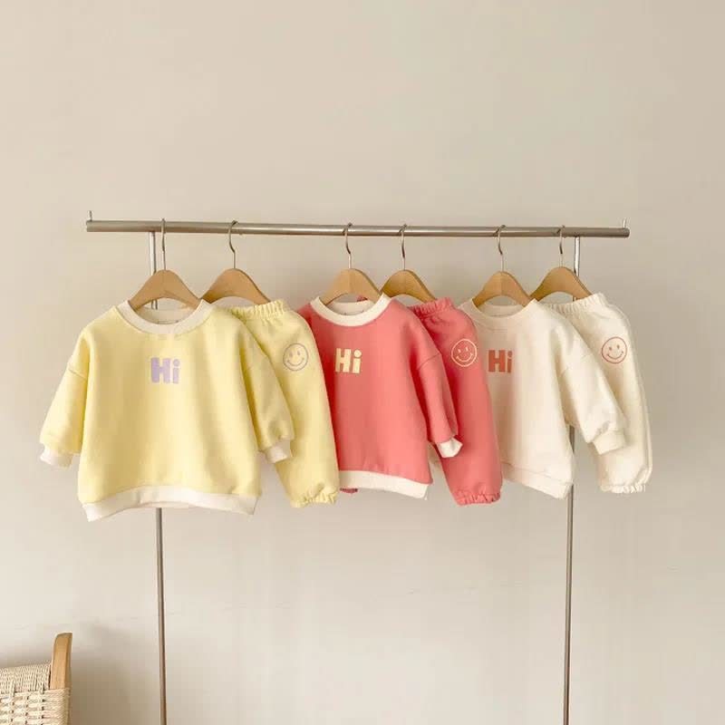 HI Toddler Happy Face Print Sweatshirt and Jogger 2-piece Set - image 8