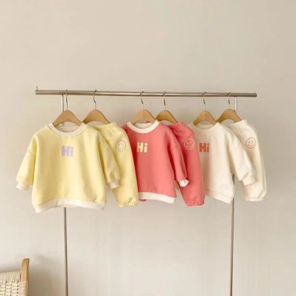 HI Toddler Happy Face Print Sweatshirt and Jogger 2-piece Set - image 8