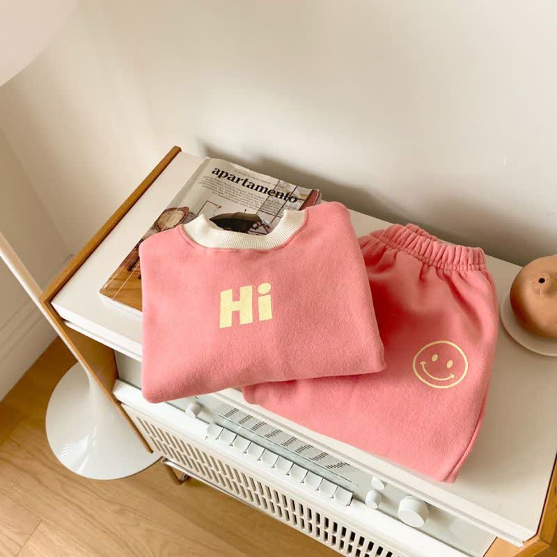 HI Toddler Happy Face Print Sweatshirt and Jogger 2-piece Set - image 9