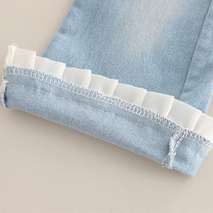 Toddler Girl Rainbow Knit Cardigan and Denim Pants 3-piece Set - image 16