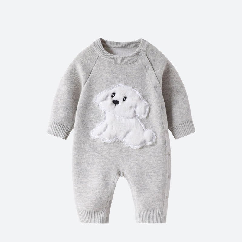 Baby Puppy Knit Romper - Gray - 2-3T - image 1