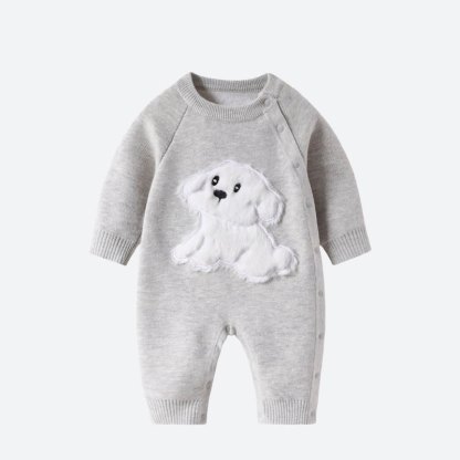 Baby Puppy Knit Romper - Gray - 2-3T - image 1