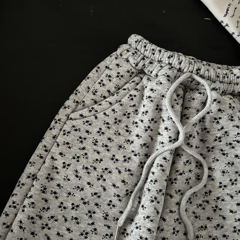 Toddler Grey Floral Fleece Lined Hoodie and Jogger 2-piece Set - image 5