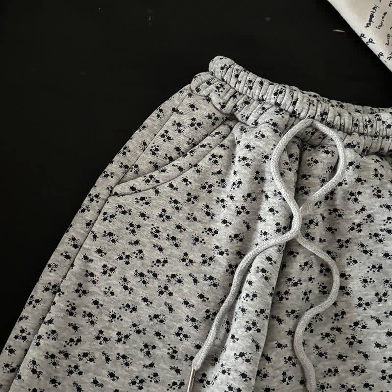 Toddler Grey Floral Fleece Lined Hoodie and Jogger 2-piece Set - image 5