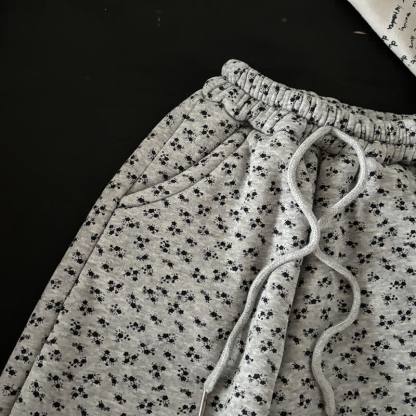 Toddler Grey Floral Fleece Lined Hoodie and Jogger 2-piece Set - image 5