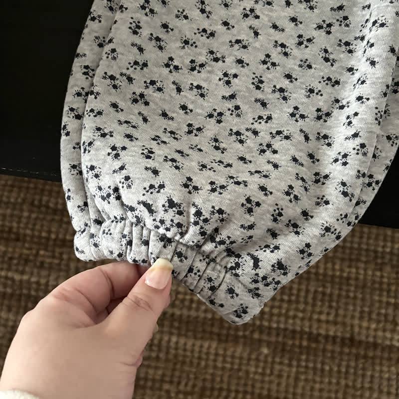 Toddler Grey Floral Fleece Lined Hoodie and Jogger 2-piece Set - image 6