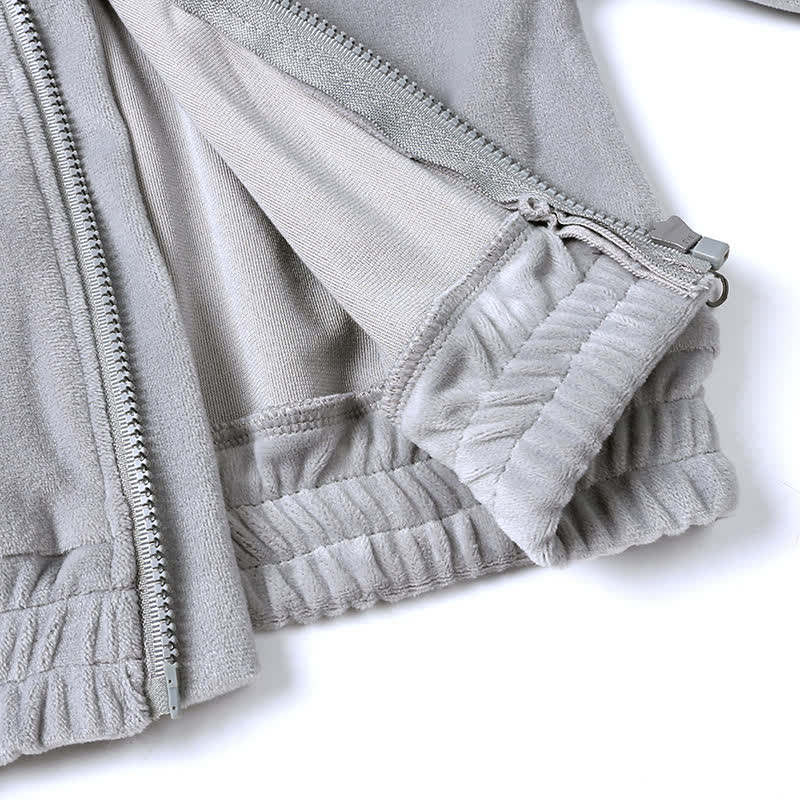 Toddler Soft Velour Zip Hoodie and Pants 2-piece Set - image 11