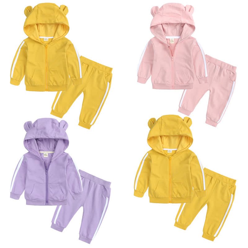 Baby Bear Ear Hooded and Jogger Tracksuit Set - image 1