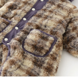 Baby Plaid Fleece Lined Hooded Romper with Bag - image 9