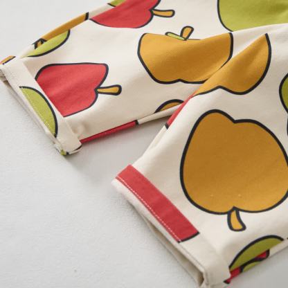 Baby Toddler Beige Apples Print Overalls - image 5