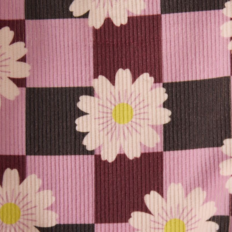 Baby Toddler Plaid Daisy Print Cord Pants - image 4
